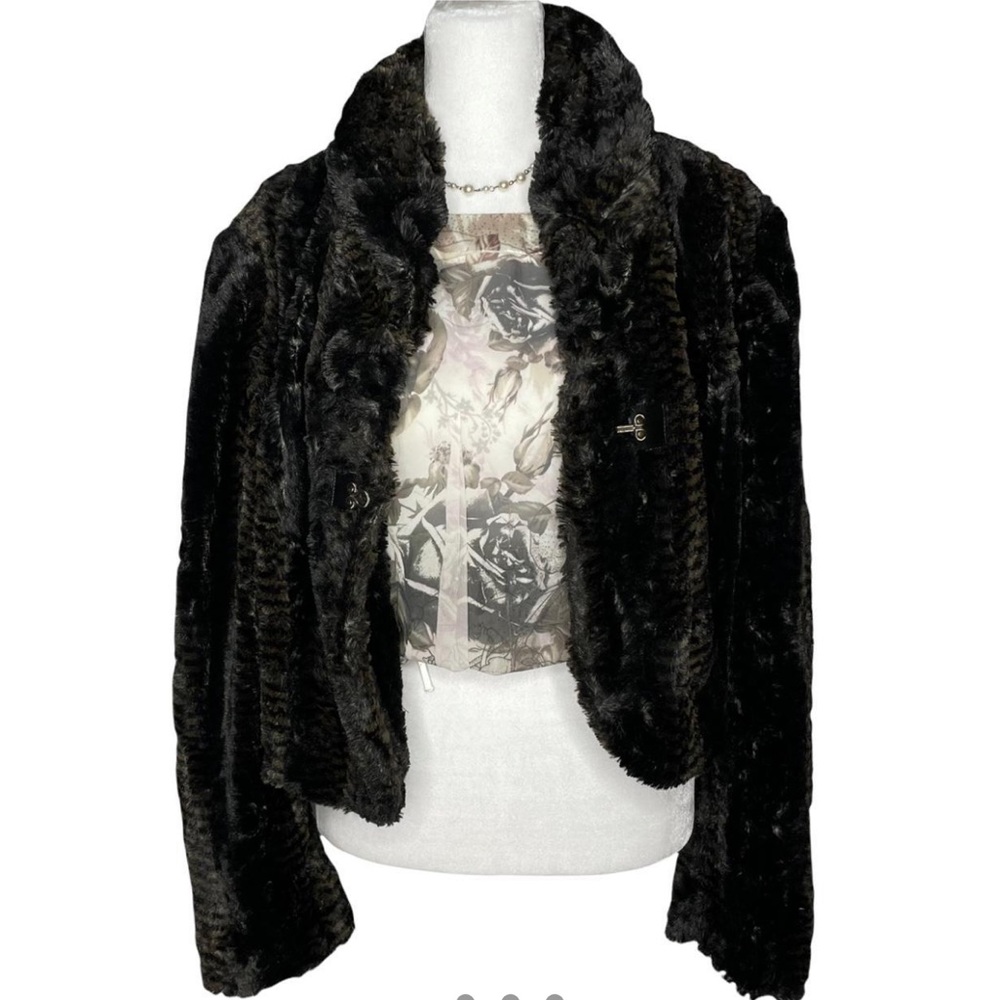 Dark brown faux fur coat
